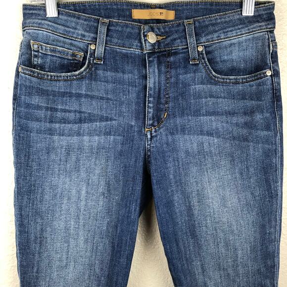 Joe's Jeans Distressed Holes Medium Wash Cropped Skinny Blue Denim Jeans W 27 - Picture 4 of 14